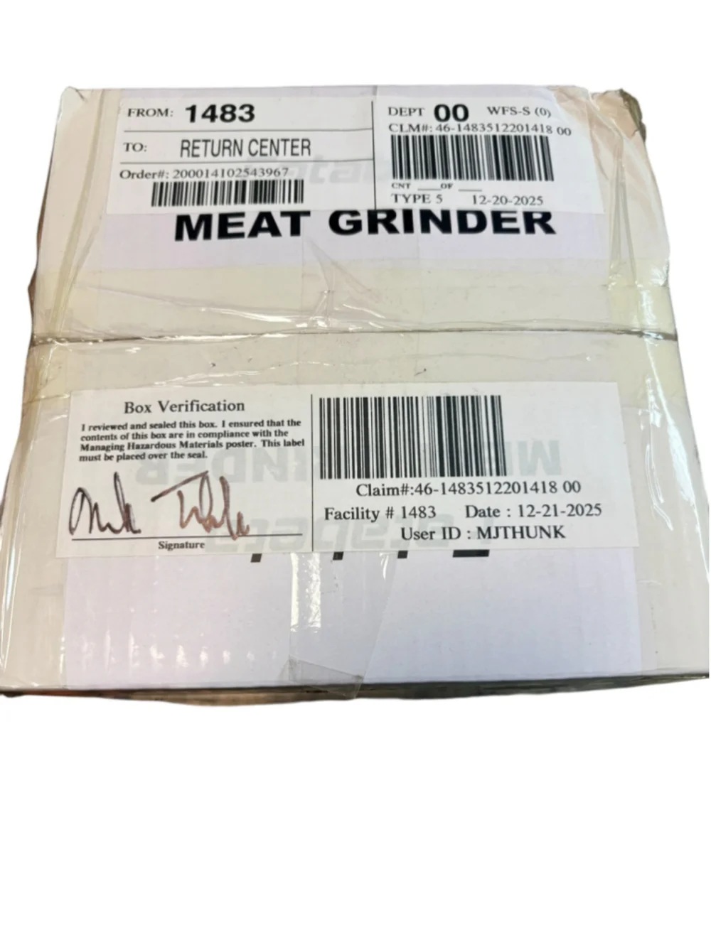 Fatabeta Meat Grinder Kitchen Tool One Size Silver and Black NIB